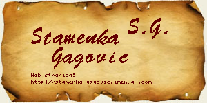 Stamenka Gagović vizit kartica